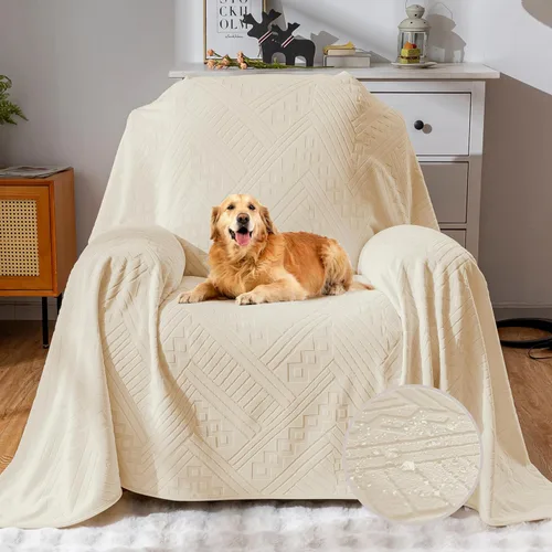 Vista 30 de Funda impermeable para silla reclinable, lavable de terciopelo de doble cara y patrón reversible, para sofá, cama, automóvil y sofá, protección