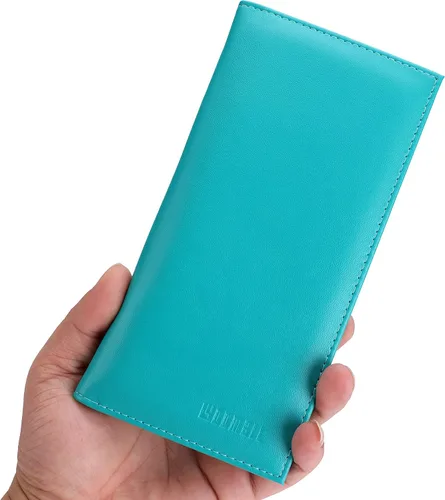 Vista 5 de LYOOmaLL Funda de cuero para chequera y registro para hombres y mujeres