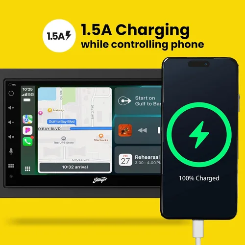 Vista 6 de Stinger - Radio inalámbrica Apple CarPlay de 6.8" para Jeep Wrangler JK