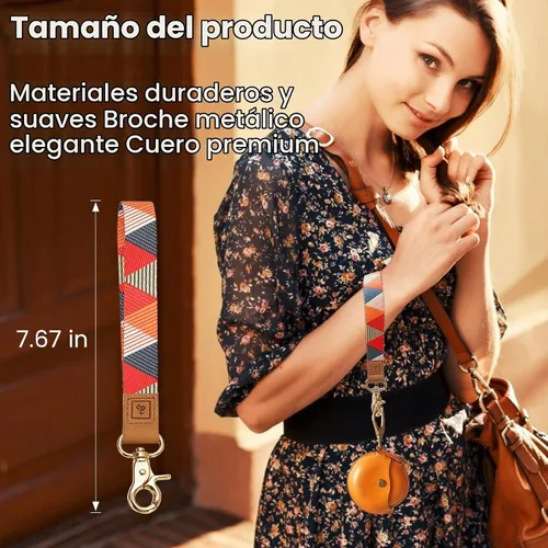 Vista 2 de MNGARISTA Keychain Wristlet Key Chains Women Cute Keychain Wallet Key Chain Triángulo geométrico.