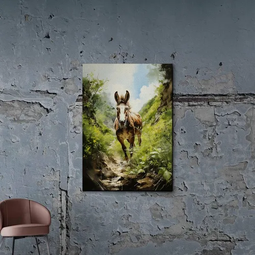 Vista 6 de Abstract Wall Art, minimalist wall art, Minimalist Art, Living Room Art, Decorate the office, donkey in nature print, gift for animal lovers