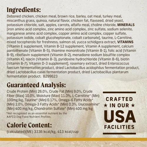 Vista 4 de Merrick Healthy Grains - Alimento seco prémium para perros adultos, croquetas saludables y naturales con pollo y arroz integral, bolsa de 4.0 libras