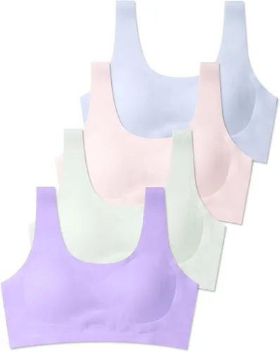 Vista 15 de SALIA GIRL Sujetadores de entrenamiento, sujetadores de inicio de diseño especial para niñas en desarrollo, sin costuras, ligeros y sin