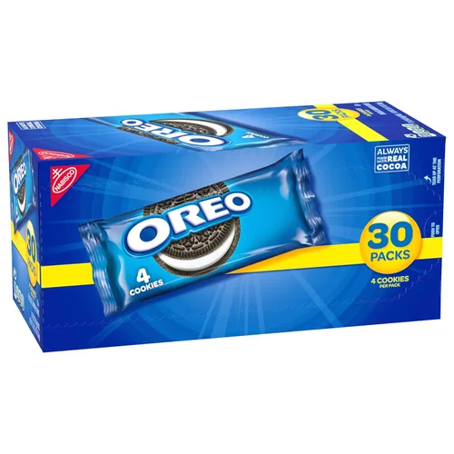 Vista 14 de OREO - Galletas de sándwich de chocolate, 30 paquetes de snack de 1.59 oz