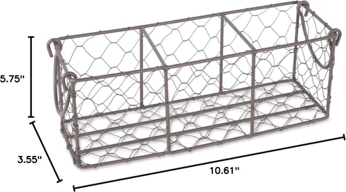 Vista 9 de DII Colección Chicken Wire Farmhouse Vintage, Caddy con jarrones, bronce rústico