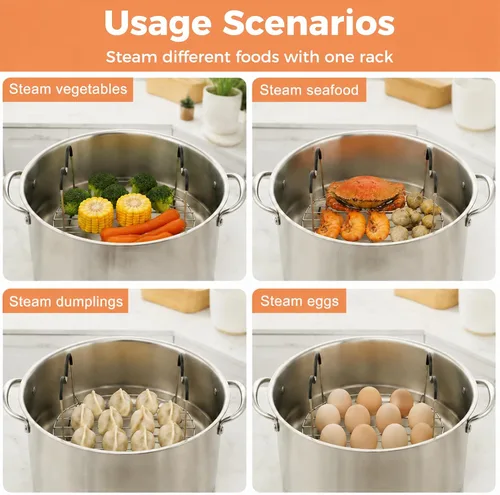 Vista 7 de Steamer Rack Trivet Compatible for 6 & 8 Qt Cooling Rack Trivet Accessory