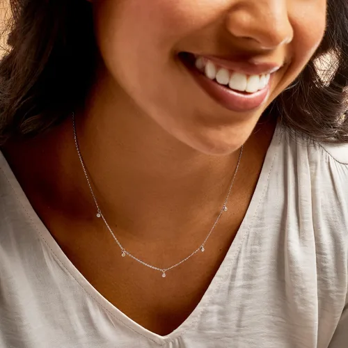 Vista 5 de Ross-Simons RS Pure - Collar de plata de ley con diamantes de 0,10 qt. t, Diamante, Diamante