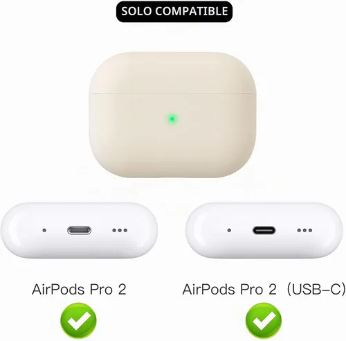 Vista 2 de Funda de silicona líquida para AirPods Pro 2 (2023/2022), funda rígida híbrida protectora de triple capa a prueba de golpes, compatible con AirPods