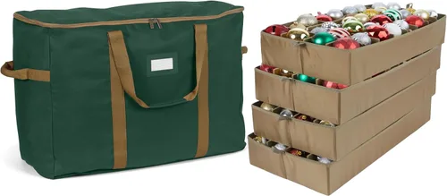 Vista 33 de Covermates Keepsakes Bolsa de almacenamiento ajustable para adornos, con asas de transporte, protección acolchada, ruedas dobles, almacenamiento