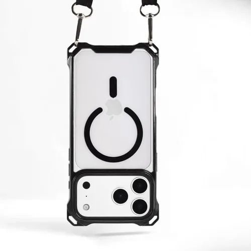 Vista 50 de Funda magnética para iPhone 13 Pro Max, con marco suave magnético transparente, parte trasera de PC, cubierta protectora contra golpes con cordón