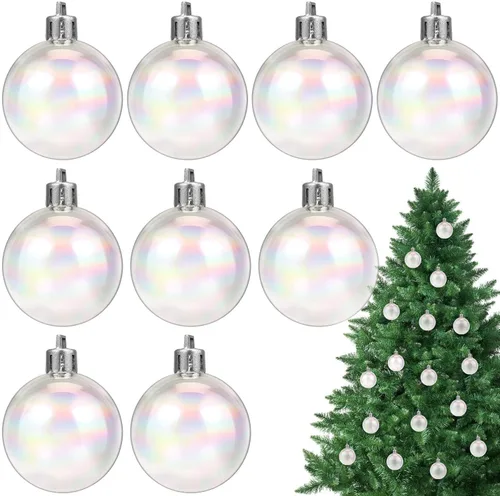 Vista 5 de Abaodam 12 bolas de Navidad de adorno iridiscentes, bolas iridiscentes para árbol de Navidad, bolas de Navidad iridiscentes, esferas colgantes