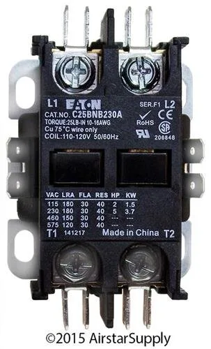 Vista 3 de Contactor C25BNB230A, 2 polos, 30 amperios, voltaje de bobina de 120 VCA