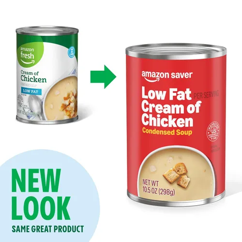 Vista 3 de Amazon Fresh, Sopa condensada de pollo baja en grasa con crema, 10.5 oz (anteriormente Happy Belly, el empaque puede variar)