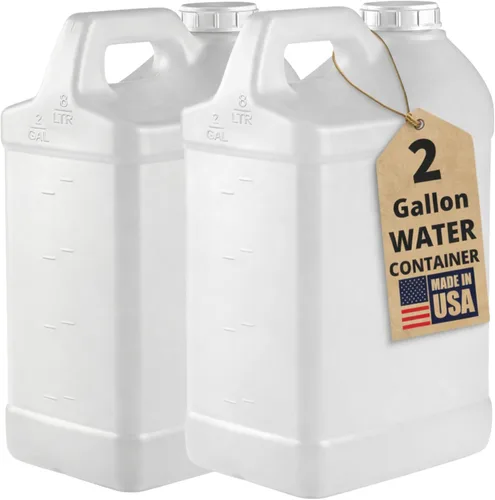 Vista 28 de kitchentoolz Jarra de 1 galón con tapa, jarra de plástico HDPE estilo F resistente para agua potable, campamento, almacenamiento de emergencia