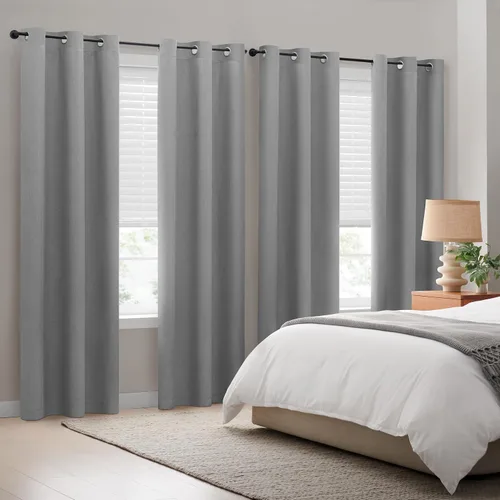 Vista 4 de Eclipse Persianas de madera falsa de 2 pulgadas, 33 x 72 pulgadas (ancho x largo) en blanco - Persianas sin cordón, certificadas como seguras