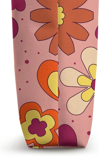 Vista 3 de Groovy Retro 70s Psicodélico Floral Hippie Indie Bolsa de mano estética
