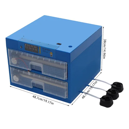 Vista 6 de Incubadora de 128 huevos con giro automático de huevos y control de humedad, incubadoras de uso general de 2 capas para incubar huevos con giro