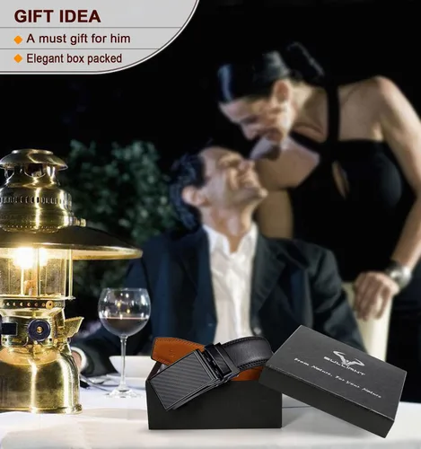 Vista 8 de Cinturón de piel auténtica con trinquete BULLIANT para hombre, tamaño personalizado