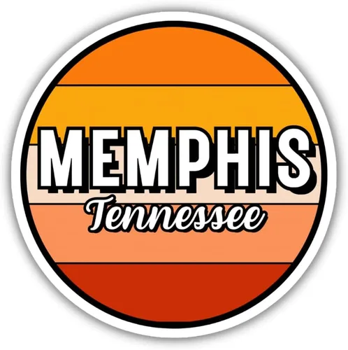 Vista 7 de Memphis Tennessee Travel Sticker, 2.5" Multiple Colors, Vinyl Laptop Water Bottle Planner Journal, Collectible Places I've Been, Luggage Decal Earth