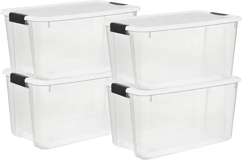 Vista 15 de Sterilite paquete de 6 cajas Ultra con pestillo, contenedores de almacenamiento con tapas, plástico transparente, 18 cuartos de galón - Contenedores