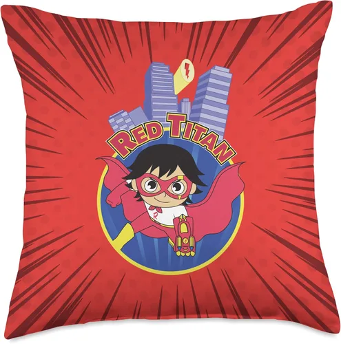 Vista 5 de Ryan's World Universe Red Titan - Almohada de 16 x 16 pulgadas, multicolor
