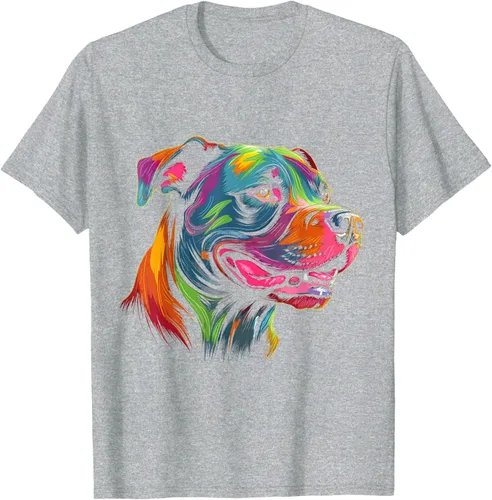 Vista 53 de Pit Bull Mom Dog Lover Colorido Artistic Pitbull Owner - Camiseta para mujer, Negro