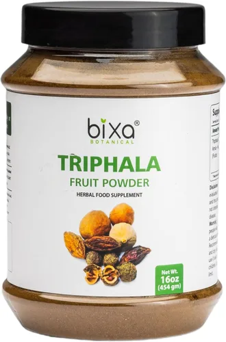 Vista 5 de bixa BOTANICAL Polvo de trifala natural para apoyo inmunológico, digestión (Haritaki, Bibhitaki y Amla) (7 onzas)