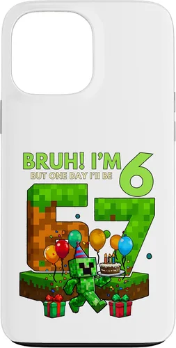 Vista 24 de Bruh I'm 6 But One-Day I'll Be 67 Retro 6th Birthday Kids Case for iPhone 17
