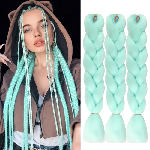 Vista 10 de Extensiones de cabello trenzado rubio (613#) trenzado sintético para ganchillo Box Twist para mujeres, 24 pulgadas, 3.53 oz/paquete