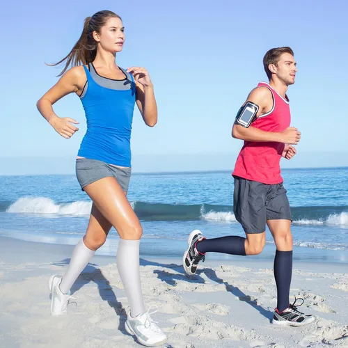 Vista 3 de QUXIANG Calcetines de compresión para mujeres y hombres de 15 a 20 mmHg, ideales para médicos, enfermería, correr, atletismo, venas varicosas, viajes