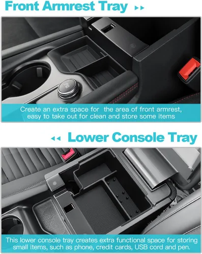 Vista 3 de CDEFG 2Pcs for 2026 Ford Explorer Center Console Organizer for 2025 2026 Explorer (Active/ST-Line/Tremor/Platinum/ST) Accessories Middle Console