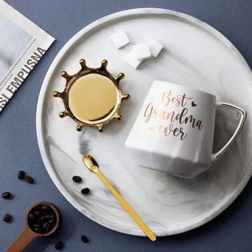 Vista 8 de Regalos para abuela Regalos de Navidad para abuela de nietos nietas, la mejor abuela de siempre Taza de café cerámica de abuela Taza de té de 12