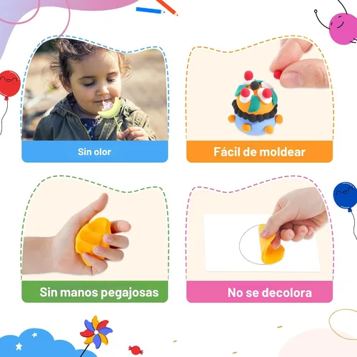 Vista 3 de Aestd-ST Arcilla seca al aire 66 colores, arcilla de modelado para niños, arcilla mágica de bricolaje Molding Clay Kit, 4 Sculpting Tools