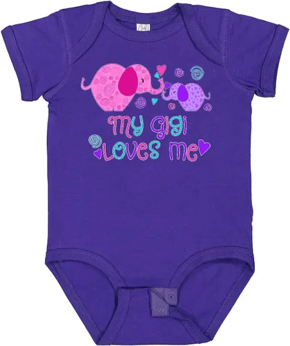 Vista 34 de inktastic My Gigi Loves Me - Body lindo de elefantes para bebé 0020 Blanco