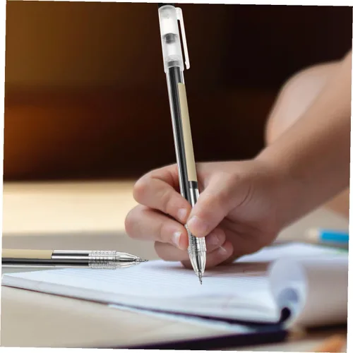 Vista 5 de NUOBESTY 12 bolígrafos de tinta de gel negra, punta de aguja fina, escritura suave para escuela y oficina, agarre cómodo, diseño ergonómico