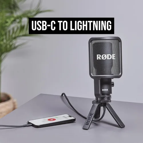 Vista 2 de Cable USB-C a Lightning RØDE SC19 (4.9 ft, negro)