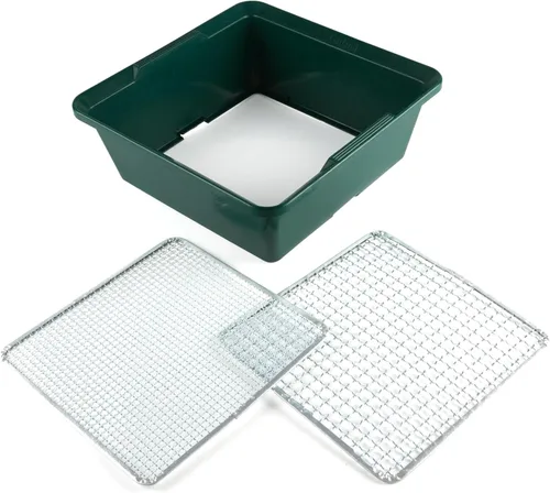 Vista 5 de Tamiz de jardín y tamiz de suelo 2 en 1 - Tamiz de malla cuadrada de 13.8 ″ para suelo, compost y rocas Herramienta de tamizado de jardín de doble