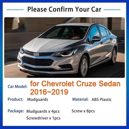 Vista 3 de Accesorios para guardabarros de coche, aletas de barro para chevrolets Cruze Sedan 2016 2017 2018 2019 protectores contra salpicaduras aleta