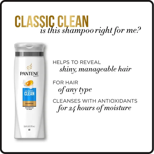 Vista 4 de Pantene, Champú, Pro-V Classic Clean, 25.4 fl oz, paquete doble