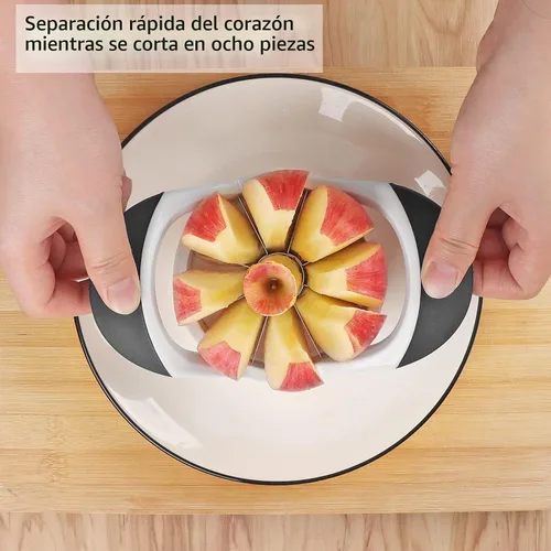 Vista 2 de Asdirne Juego de rebanador y descorazonador de manzana, cortador de manzana y cortador de frutas con cuchillas afiladas de acero inoxidable y asas
