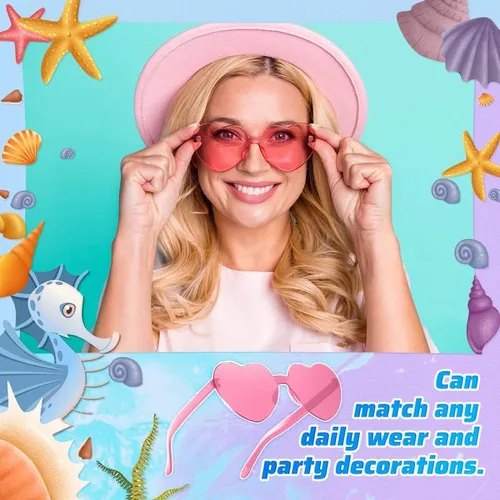 Vista 4 de RTBOFY Queen Hearts Sunglasses, Rimless Heart Shaped Sunglasses for Women Party Favor Halloween Sunglasses