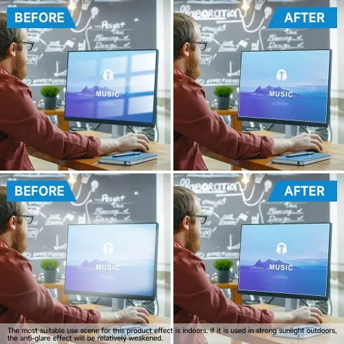 Vista 5 de F FORITO Paquete de 2 protectores de pantalla de computadora de 24 pulgadas, antirreflejos, mate, compatibles