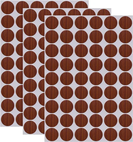 Vista 15 de 162 calcomanías autoadhesivas de PVC para agujeros de tornillo, 3 hojas de plástico, cubierta texturizada a prueba de polvo e impermeable, 0.827 in