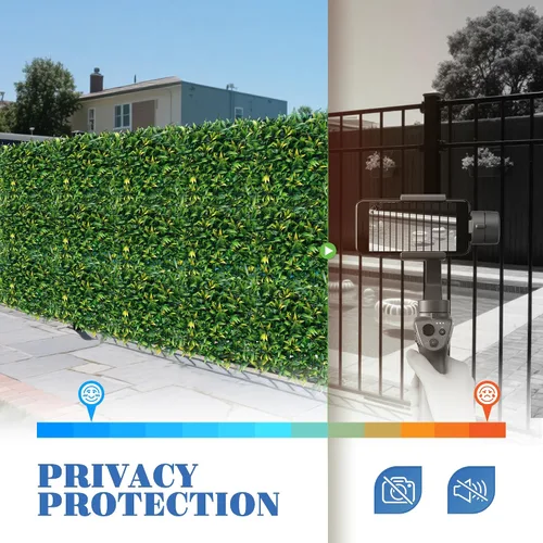 Vista 5 de ECOOPTS Panel de boj sintético de pared de césped artificial, decoración de valla de hiedra para privacidad, para patio, jardín, hogar, exterior