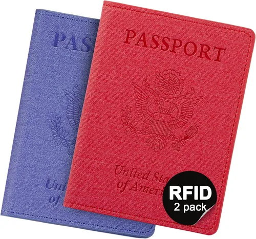 Vista 11 de Funda para pasaporte de vacunación, Azul 2PK