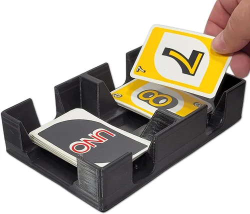Vista 4 de Bandeja de plástico negro para cartas o carrito, no giratoria, fabricada en Estados Unidos Non-Swivel, Deluxe Plastic, Holds up to 2 decks, Does