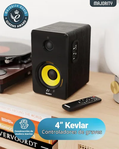 Vista 5 de Majority Altavoces de estantería con Bluetooth Juego de altavoces de monitor de estudio Conferencias de estudio para PC y tocadiscos 2.0