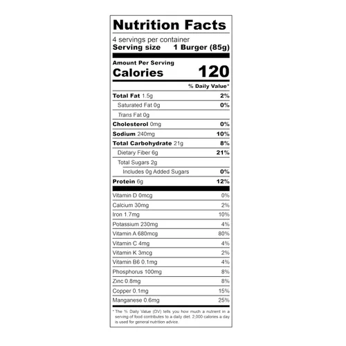 Vista 2 de Actual Veggies - Hamburguesa de frijol negro vegetariana, 12 oz