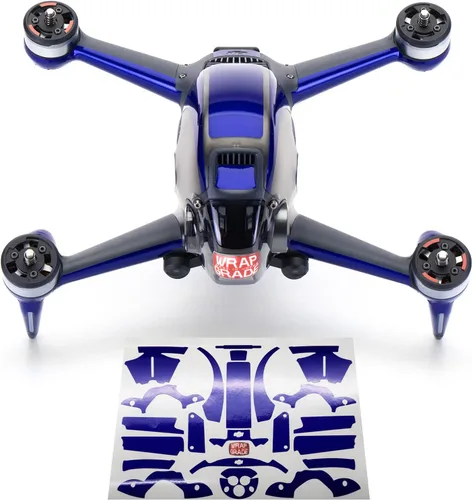 Vista 8 de WRAPGRADE Piel compatible con DJI FPV Color de acento (negro Bumpy CAMO)