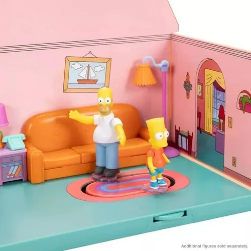 Vista 5 de Jakks Pacific The Simpsons Diorama Figuras familiares Juego de sala de estar con efectos interactivos, a partir de 4 años